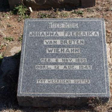 WIEHAHN Johanna Fredrika van Druten nee KRIEL 1859-1945