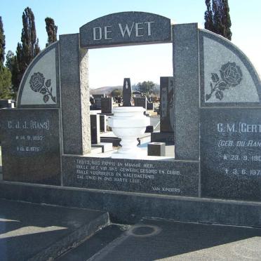 WET C.J.J., de 1892-1975 &amp; G.M. DU RANDT 1902-1970