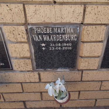 WAARDENBURG Phoebe Martha, van 1940-2010