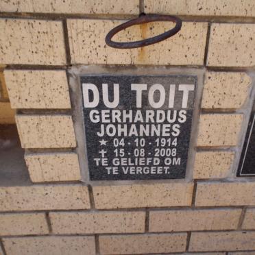 TOIT Gerhardus Johannes, du 1914-2008