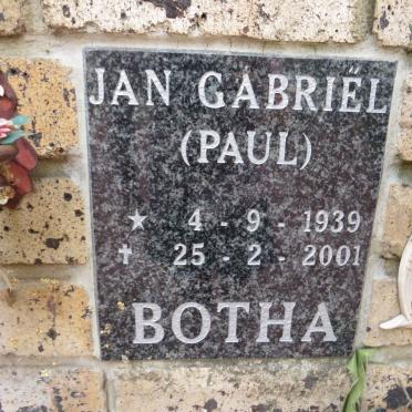 BOTHA Jan Gabriel 1939-2001
