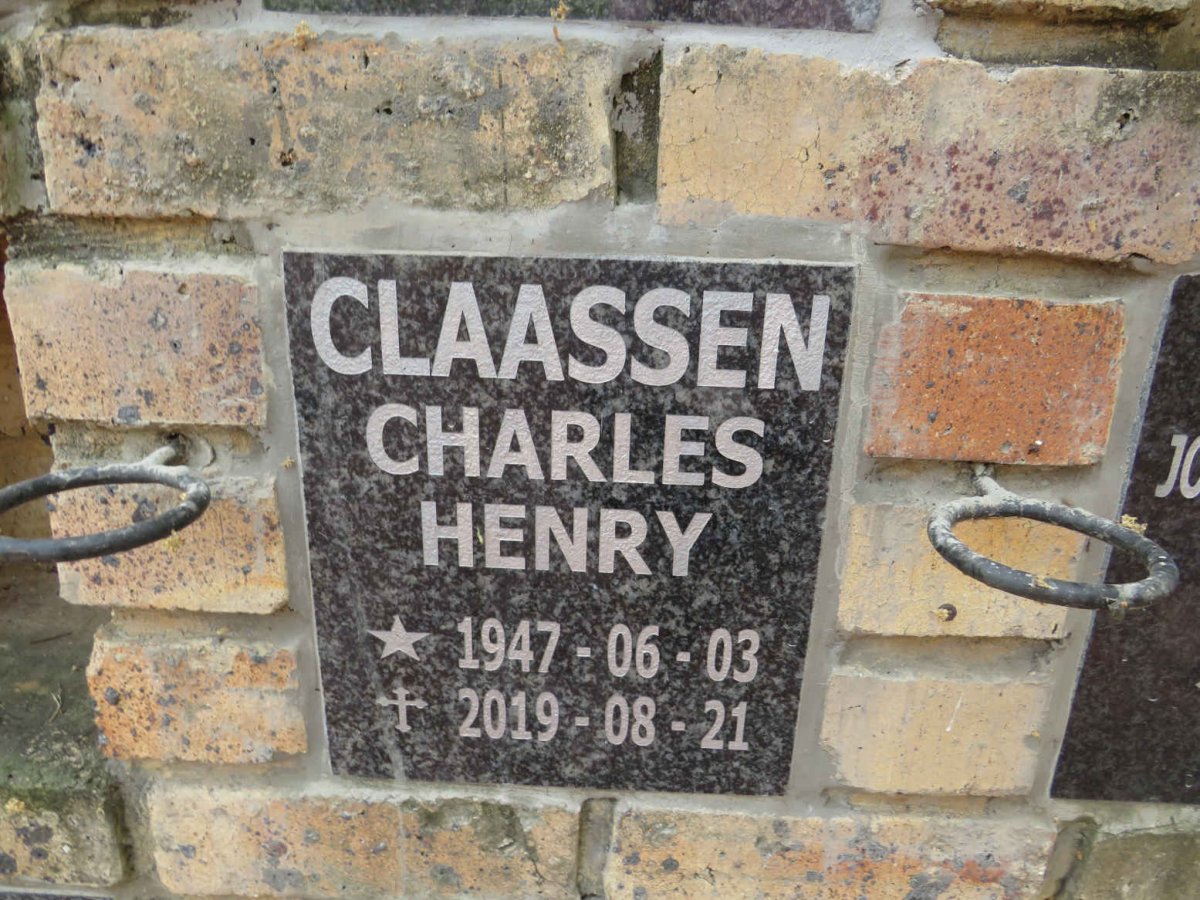 CLAASSEN Charles Henry 1947-2019