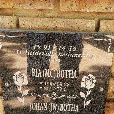 BOTHA J.W. 1946- &amp; M.C. 1944-2017
