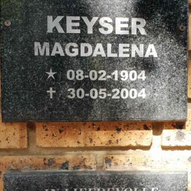 KEYSER Magdalena 1904-2004 