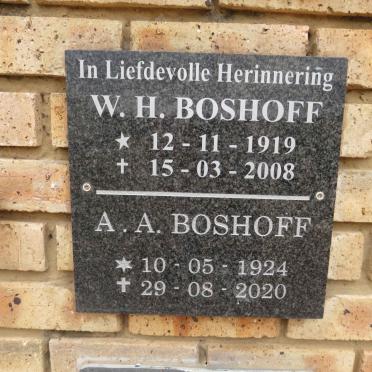BOSHOFF W.H. 1919-2008 & A.A. 1924-2020
