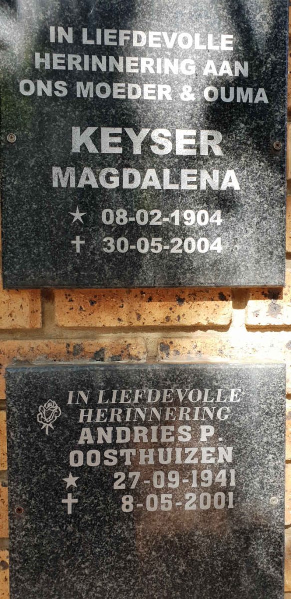 KEYSER Magdalena 1904-2004 