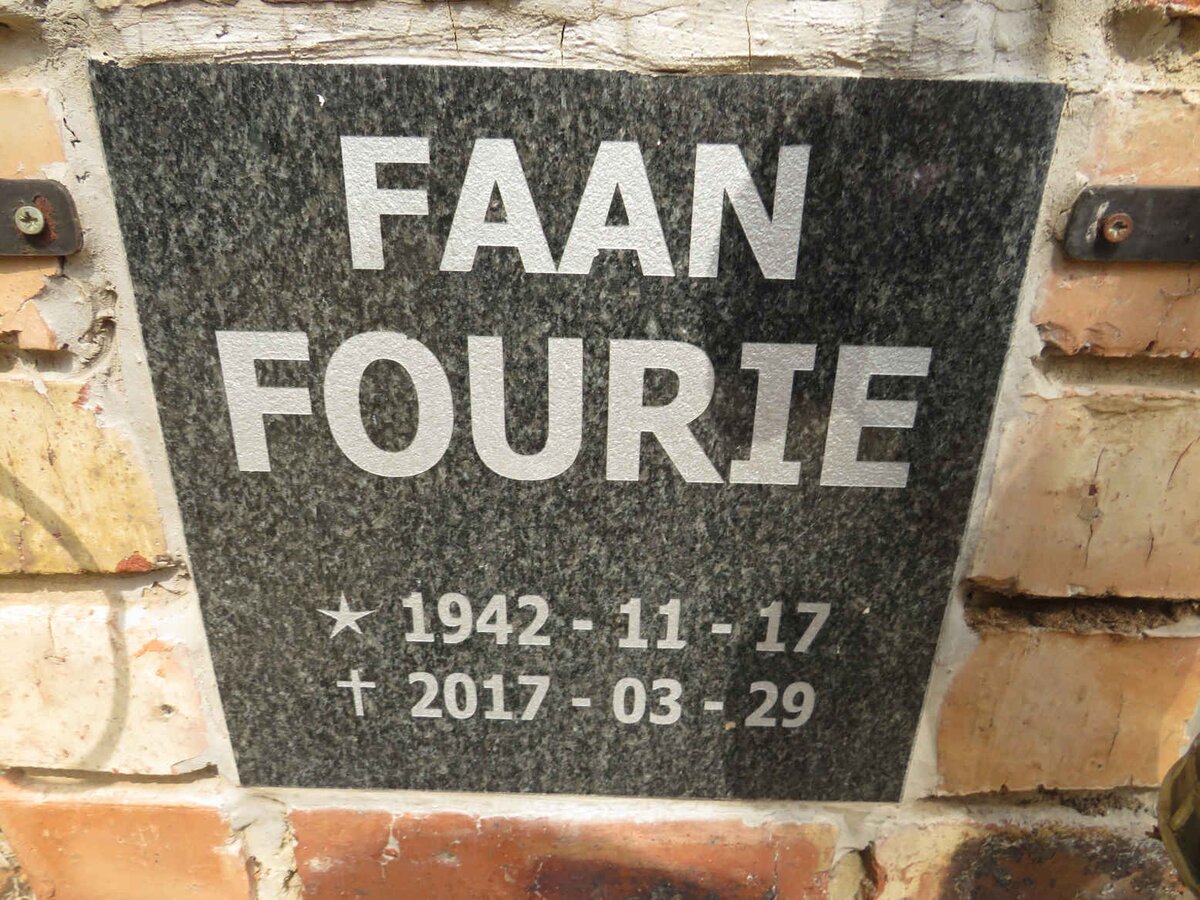 FOURIE Faan 1942-2017