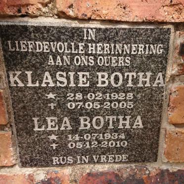BOTHA Klasie 1928-2005 & Lea 1934-2010