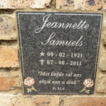 SAMUELS Jeannette 1921-2011