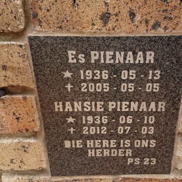 PIENAAR Hansie 1936-2012 & Es 1936-2005