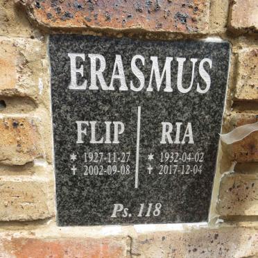 ERASMUS Flip 1927-2002 & Ria 1932-2017