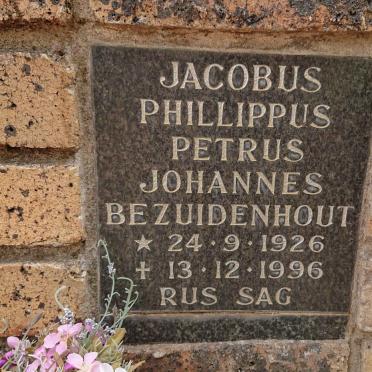 BEZUIDENHOUT Jacobus Phillippus Petrus Johannes 1926-1996