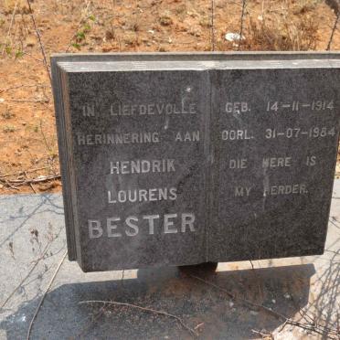 BESTER Hendrik Lourens 1914-1984