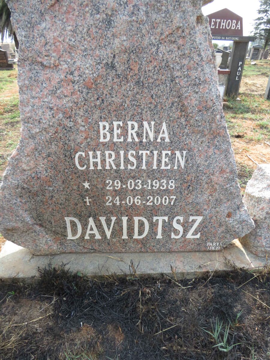 DAVIDTSZ Berna Christien 1938-2007