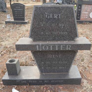 LOTTER Gert 1917-1999 & Irene 1920-1993