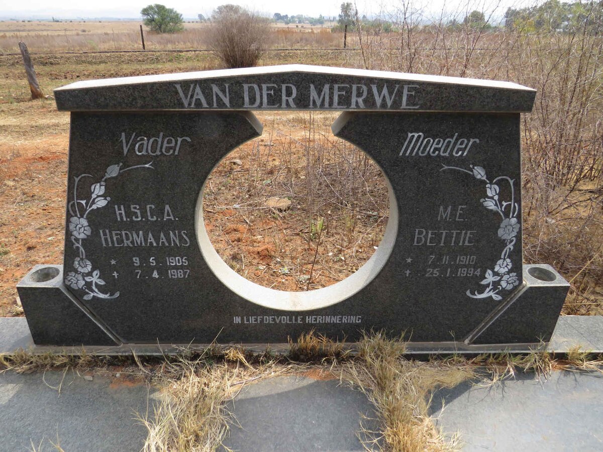 MERWE H.S.C.A., van der 1905-1987 & M.E. 1910-1994