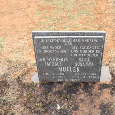 MULLER Jan Henderik Jacobus 1916-2009 & Sara Susanna 1918-2006