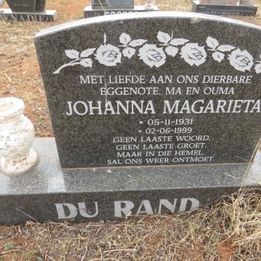 RAND Johanna Magarieta, du 1931-1999