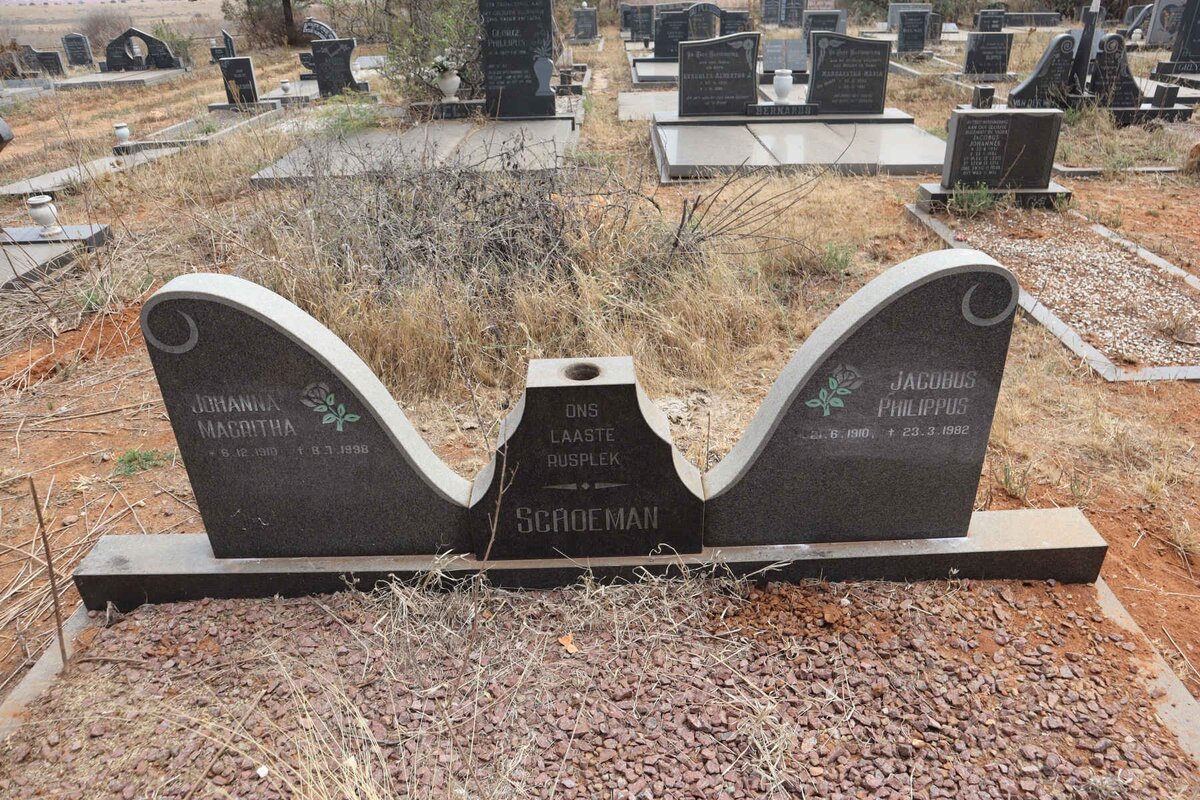 SCHOEMAN Jacobus Philippus 1910-1982 & Johanna Magritha 1910-1998