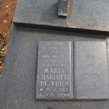 VRIES Maria Charlotta, de 1917-1994