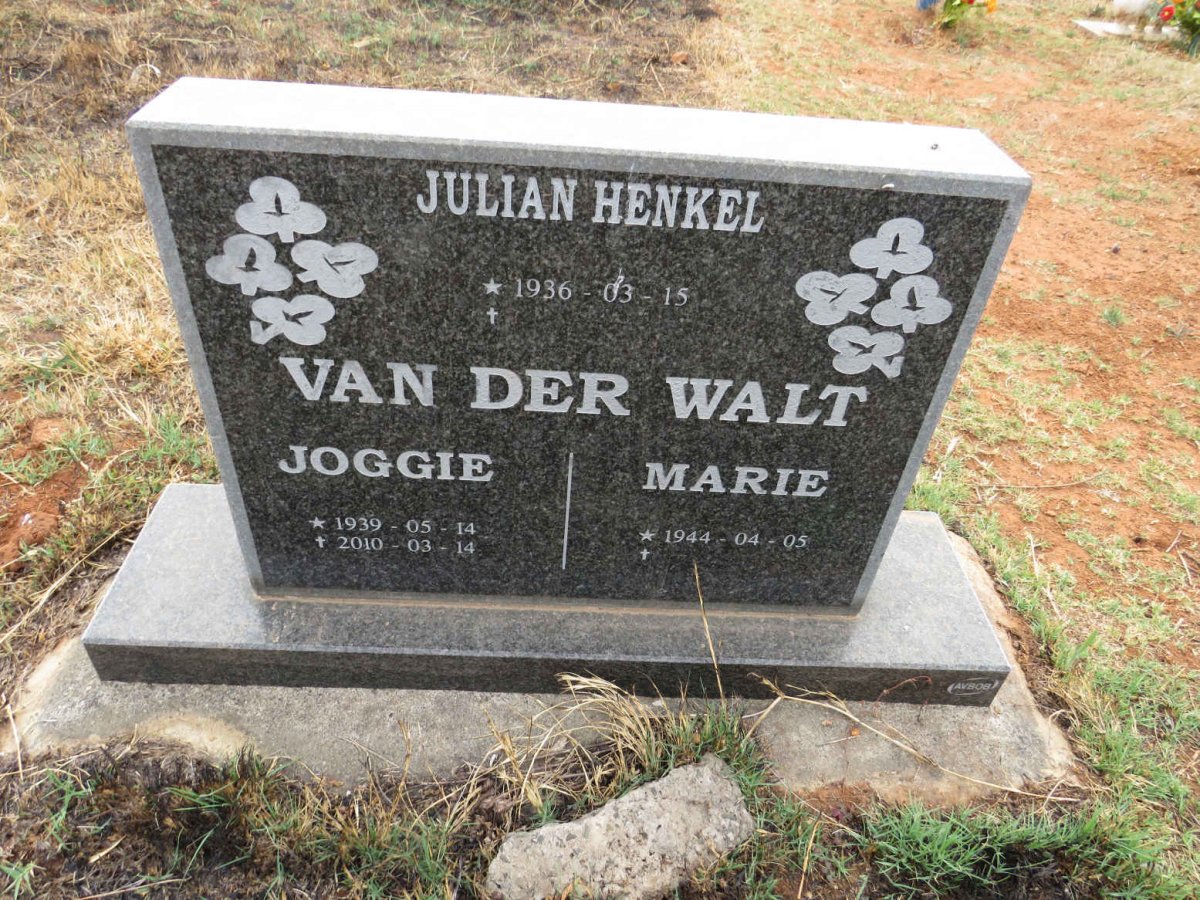 WALT Joggie, van der 1939-2010 & Marie 1944- :: VAN DER WALT Julian Henkel 1936-