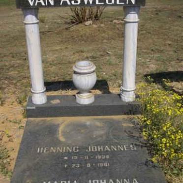ASWEGEN Henning Johannes, van &amp; Maria Johanna 1937-2003