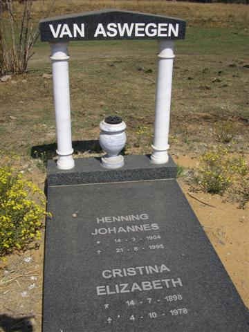 ASWEGEN Henning Johannes, van 1904-19?5 &amp; Cristina Elizabeth 1898-1978