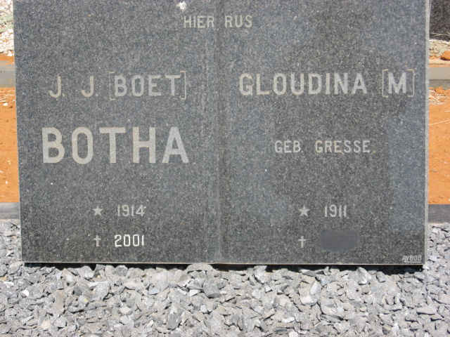 BOTHA J.J. 1914-2001 &amp; Gloudina 1911-