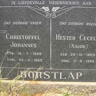 BORSTLAP Christoffel Johannes 1889-1965 &amp; Hester Cecelia NAUDE 1903-1964