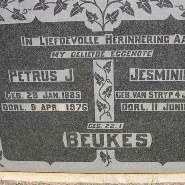 BEUKES Petrus J. 1885-1976 &amp; Jesminim O. VAN STRYP 1884-1965