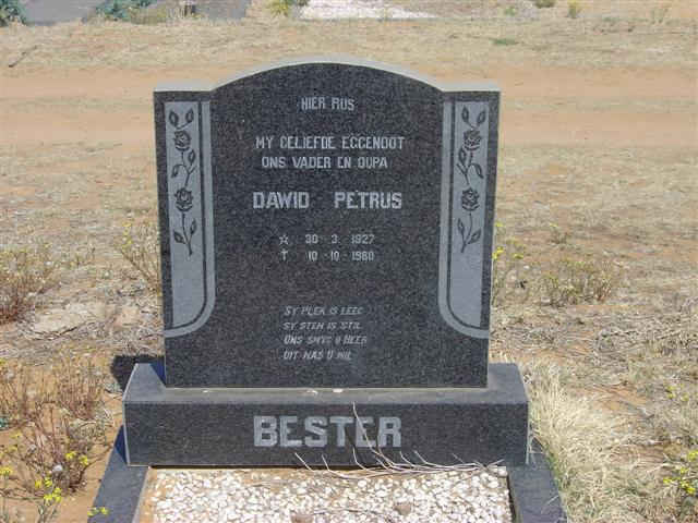 BESTER Dawid Petrus 1927-1980