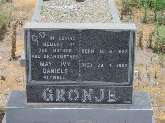 CRONJE May Ivy Daniels nee ATTWELL 1888-1968