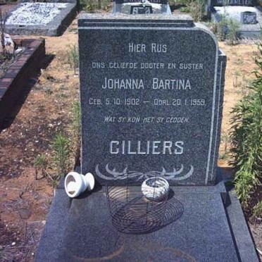 CILLIERS Johanna Bartina 1902-1959