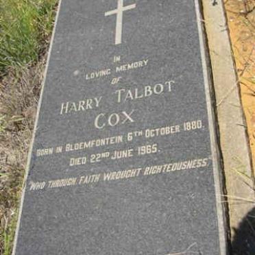 COX Harry Talbot 1880-1965