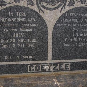 COETZEE Loukie 1883-1961 &amp; Joey 1882-1946