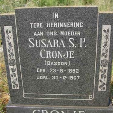 CRONJÉ Susara S.P. nee BASSON 1892-1967