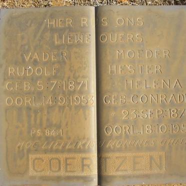 COERTZEN Rudolf 1871-1953 &amp; Hester Helena CONRADIE 1870-1958