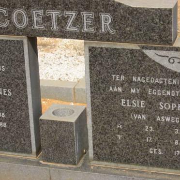 COETZER Elsie Sophia nee VAN ASWEGEN 1910-1982