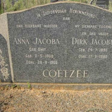COETZEE Dirk Jacobus 1895-1962 &amp; Anna Jacoba SMIT 1908-1966