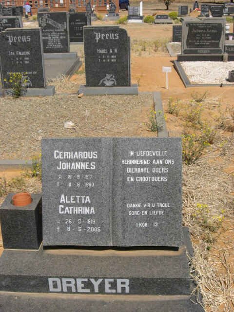 DREYER Gerhardus Johannes 1917-1980 &amp; Aletta Cathrina 1919-2005