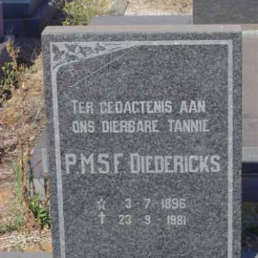 DIEDERICKS P.M.S.F. 1896-1981
