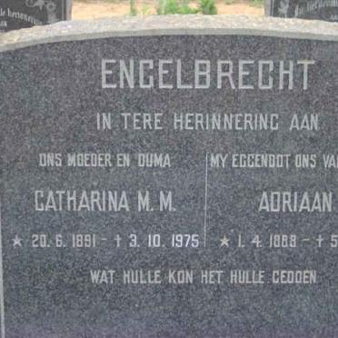 ENGELBRECHT Adriaan W. 1888-1968 &amp; Catharina M.M. 1891-1975