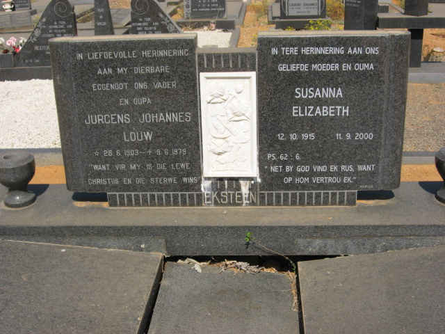 EKSTEEN Jurgens Johannes Louw 1903-1979 &amp; Susanna Elizabeth 1915-2000