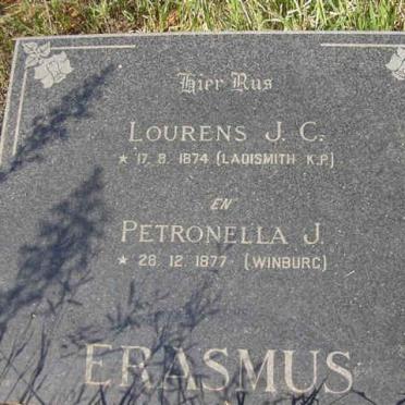 ERASMUS Lourens J.C. 1874-1961 &amp; Petronella J. 1877-1965