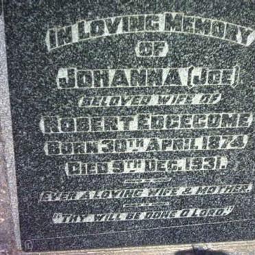 EDGECOME Johanna 1874-1931 :: EDGECOME Cryil 1904-1935 :: EDGECOME Norman 1907-1937