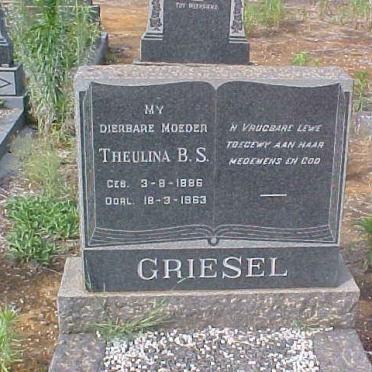 GRIESEL Theulina B.S. 1886-1963