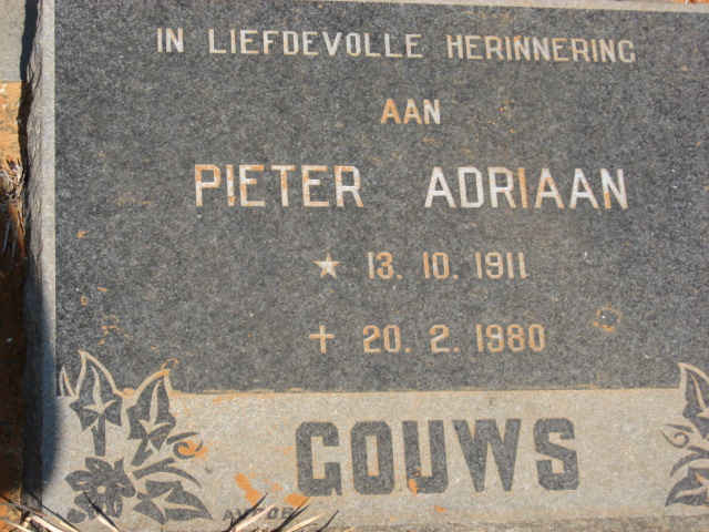 GOUWS Pieter Adriaan 1911-1980