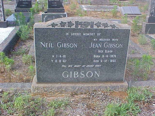GIBSON Neil 1981-1967 &amp; Jean ELDER 1876-1955