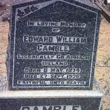 GAMBLE Edward William 1874-1936