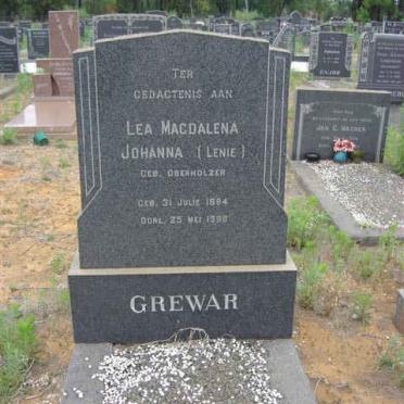 GREWAR Lea Magdalena Johanna nee OBERHOLZER 1884-1968